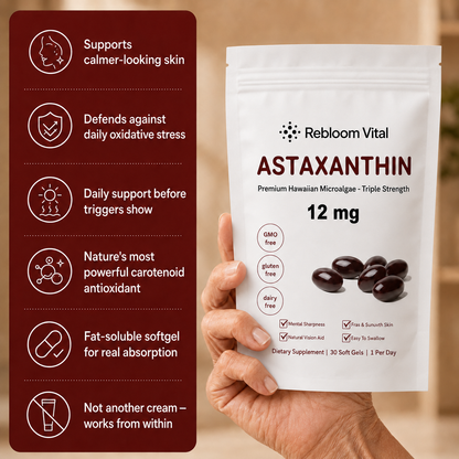Astaxanthin Softgels (12mg) - Eliminates Psoriasis